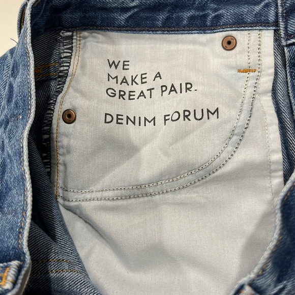 NWOT The Farrah Wide Leg Denim Forum button fly high rise blue denim jeans - Picture 12 of 14